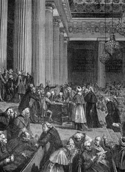 French Revolution: Abolition of Privileges at the National Assembly in 1789 (engraving)