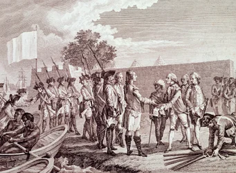 French Army Landing in Saint-Louis of Senegal