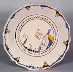 French Revolution: Plate with Representation of the Hotel de la Paix 