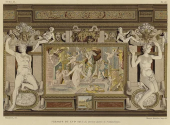 Fresco in the Chateau de Fontainebleau, France, 16th Century