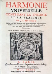 Frontispiece of Harmonie universelle contenant la theorie et la pratique de la musique, 1637