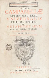 Frontispiece to Universalis Philosophiae by Tommaso Campanella, published in Paris, 1638