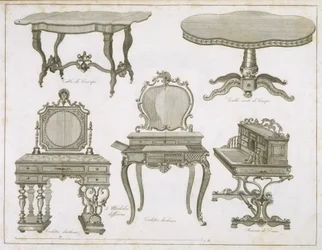 Furniture designs by Lefevre-Chauveaux, from Album Dessins de Meubles