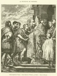 Imperial Gallery of Vienna, Saint Ambrose and Theodosius (engraving)