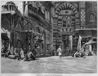 Gate of Biwaristande Qalawim, from LEgypte, by Georg Moritz Ebers, 1881