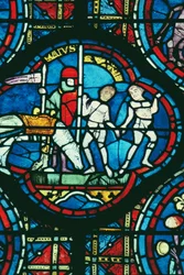 Gemini and May, from the Zodiac Window, 13th century