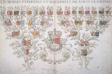 Genealogy of Louis XIV (1638-1715) showing his right to the crown of France, 1643