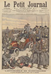 General Kuropatkin Using a Car to Tour the Russian Lines in Manchuria During the Russo-Japanese War