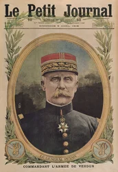General Petain commanding the army of Verdun, front cover illustration from Le Petit Journal, supplement illustre, 9th April 1916