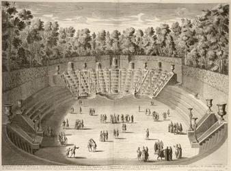 Grove of the Salle du Bal, Versailles, from Les Plans, Profils et Elevations des Ville et Chateau de Versailles, engraved by Lucas, published c.1715