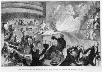 Guillaume Francois Rouelle lecturing at the Jardin du Roy, illustration from La Vie des Savants Illustres by Louis Figuier, Paris published in 1872