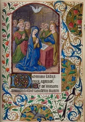 Pentecost, from Book of Hours, Use of Paris, mid-15th century