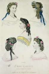 Hairstyles of Monsieur Croisat, from La Mode Illustrée, 1865