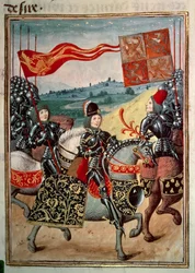 Knight and Two Attendants Mounted with Army, Volume IV, from 
