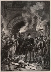 Henry 1st of Lorraine, Duke of Guise contemplating the corpse of Gaspard II of Coligny at the dawn of Saint-Barthelemy, 24 August 1572