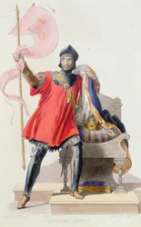 Hugues I Capet (941-996), King of France, from Le Plutarque Francais by E.Mennechet, 1835