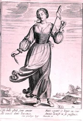 Illustration depicting a shepherdess
