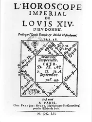 Imperial Horoscope of Louis XIV (1638-1715) by Michel Nostradamus (1503-66) published by Francois Huart in Paris 1652