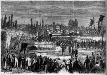 Inauguration of the statue of Bernard Palissy (1510-1589), French potter, at Joinville le Pont