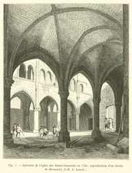 Interior of the Holy Innocents church in 1786; reproduction of a drawing by Desmachy, Coll A Lenoir