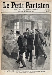 Interrogation of the anarchist Auguste Vaillant at the Hotel Dieu which confesses the attack he committed on December 9