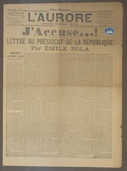 JAccuse letter by Emile Zola, published in LAurore, 13th January 1898
