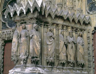 Jamb figures from the left hand side of the central portal, west facade, 13th-14th century