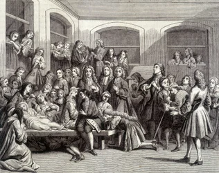 Jansenism: the convulsionaries of the cemetery Saint-Médard on the grave of deacon Parès where 