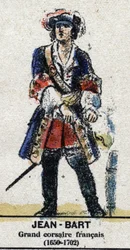 Jean Bart (1650-1702), French sailor, corsaire. In Galeriede Kings and Queens of France and illustrious characters from 1643 to 1895 Image of epinal