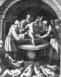 Jews sacrificing a Christian child in France in 1180