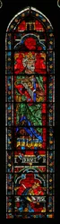 King David with harp; King Saul kills himself below (w121)