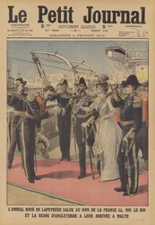 King George V and Queen Mary in Malta (colour litho)