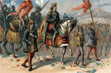 King Charles VIII of France (1470-1498) entered Naples, Italy, February 22
