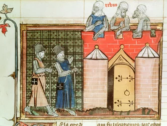 Knights Templar before Jerusalem, from Le Roman de Godefroi de Bouillon