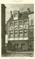 The House of the Caryatids, in Dijon (engraving)