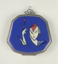 La Mode Femme Fatale Powder Compact, French, 1920-30