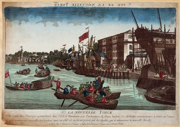 La Nouvelle York, engraving 18th century