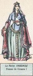 Queen Ingonde, Wife of Clotaire I (engraving)