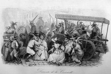 The descent of the Courtille (“Le carnival” song by Marc-Antoine Madeleine Desaugiers) in “CHANS et CHANS POPULES DE LA FRANCE - 1843 - H.- L. DELLOYE, publisher, LIBRAIRIE DE GARNIER.