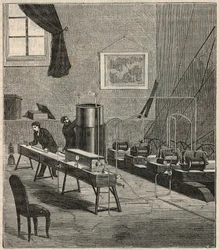 The Liquefaction of Gases in the Laboratory of Raoul Pictet (engraving)