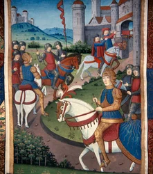 Lancelot Arriving in a French Village