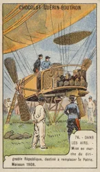 Launch of the French military airship La Republique, replacement for the lost Patrie, Moisson, France
