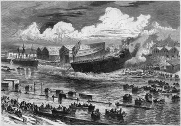 Launch of the Friedland frigate in the maritime arsenal of Lorient, Morbihan (56)
