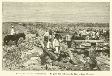 The Trans-Caspian Railway (engraving)