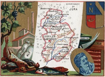 Le Jura, Franche Comte, France. Local speciality: hunting, oats, wheat, fine stones, wine and paper. Portrait of Rouget de L