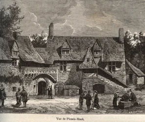 Le Plessis Mace - Maine-et-Loire, region Pays de la Loire - engraving in 
