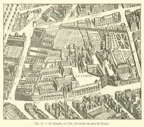 The Temple, in 1734; facsimile of the plan by Turgot