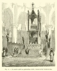 The High Altar in the Fourteenth Century, Drawing by M. Viollet-le-Duc
