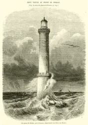 The Lighthouse of Brehat, near Treguier, Department of Cotes-du-Nord (engraving)