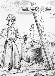 Legend of the Jew Calling the Devil from a Vessel of Blood, after a Woodcut in Histoires Prodigieux by Pierre Boaistuau, Published 1560
